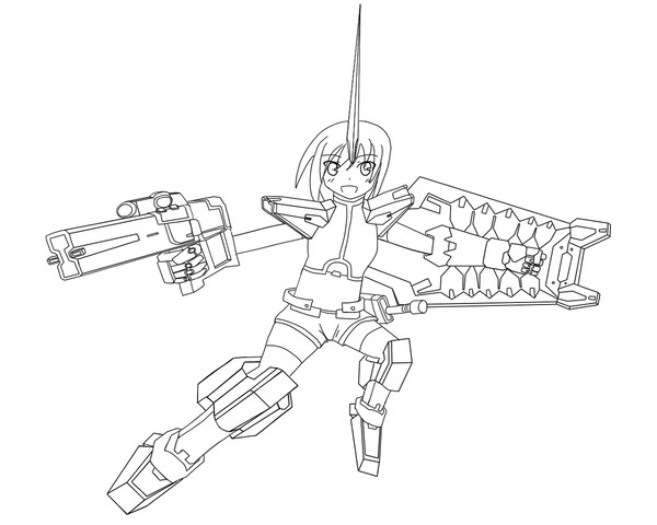 ブラウユンガー（擬人化・線画）