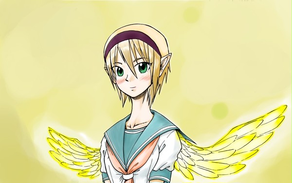 天使に制服を着せてみた