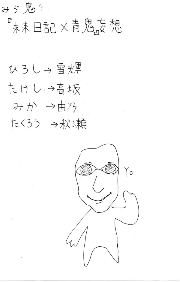 未来日記×青鬼を妄想してみた　(出血表現注意)