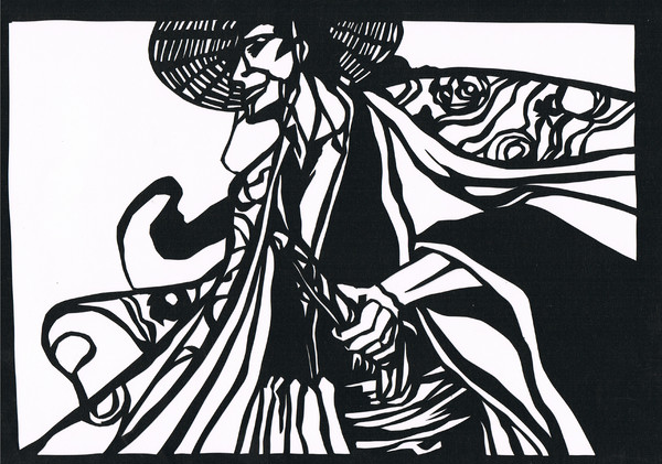 京楽春水（BLEACH)　切り絵　2011冬