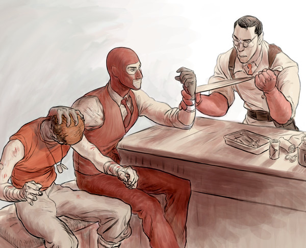 いててて