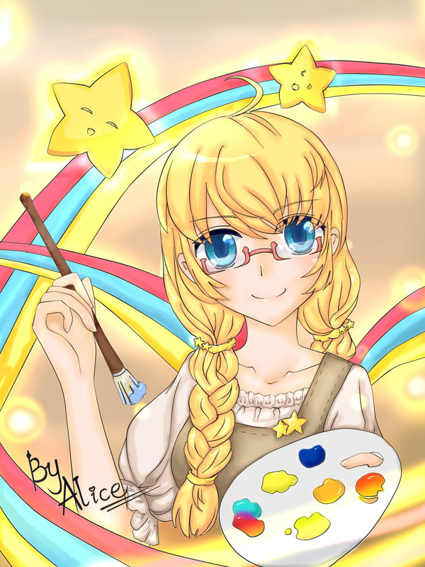 Rainbow and stars