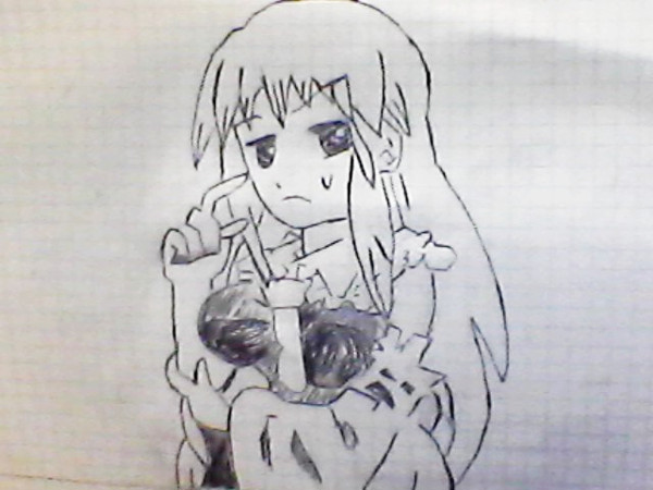 東方幼霊夢　ルーミア（巫女ver）を模写してみた（支援絵）