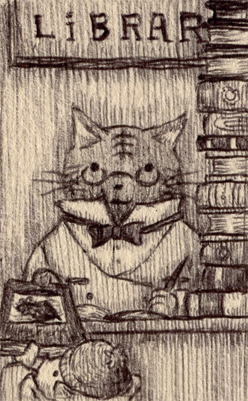 図書館の司書猫