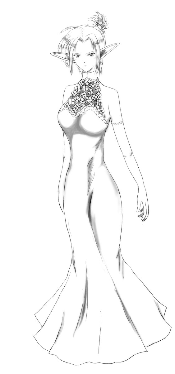 ドレス立ち絵エルフ