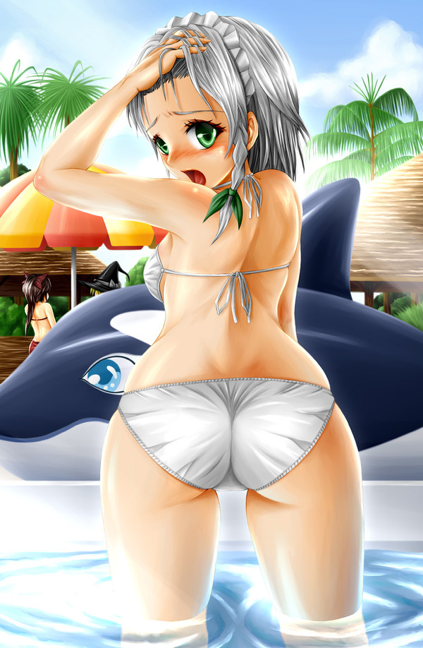 プールサイドでメイド長