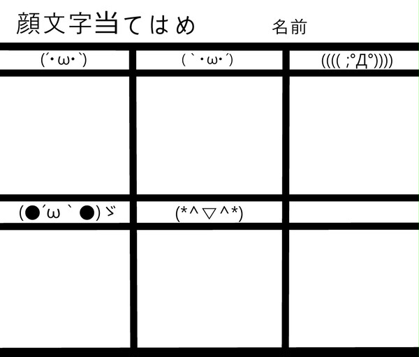 顔文字当てはめ