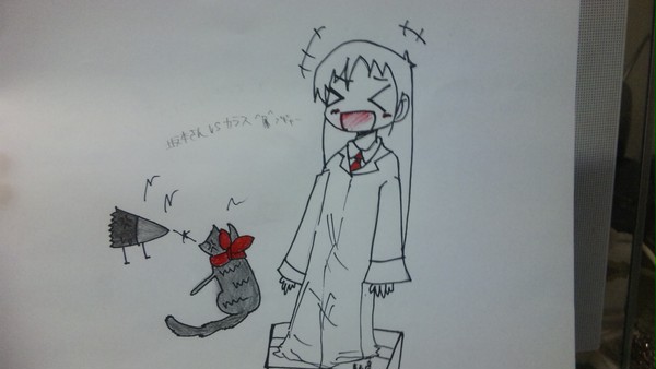 坂本さんｖｓカラス＾ｐ＾