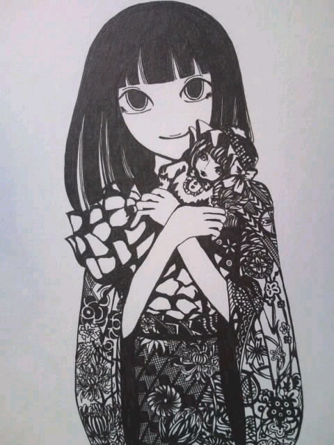 和服少女とフランス人形
