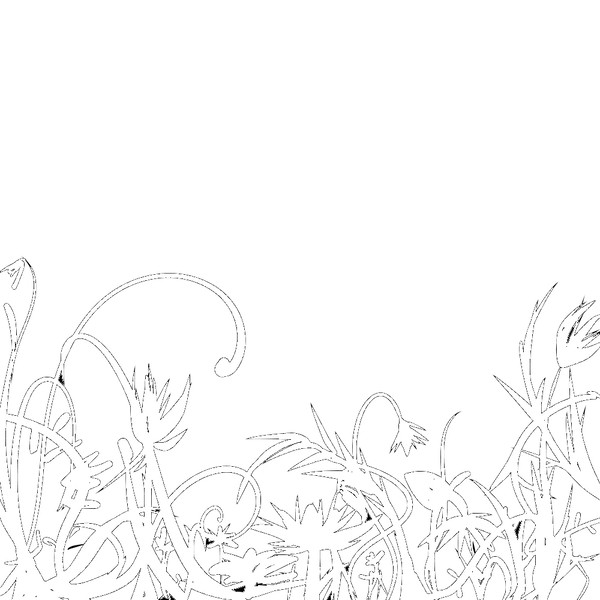 素材フリー　透過済み　草花白いの