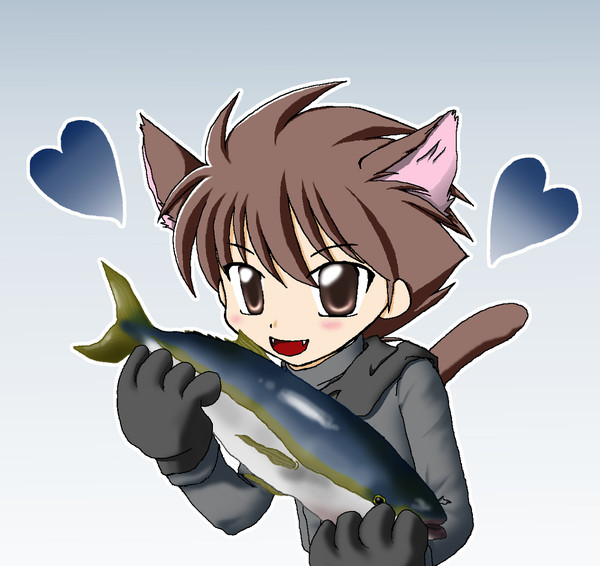 猫デフォ男とブリ