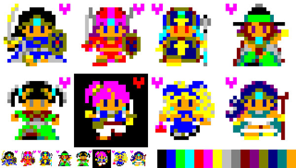 DQ3女性キャラ　FC版ドット16c置換