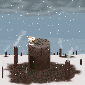 煙突と雪