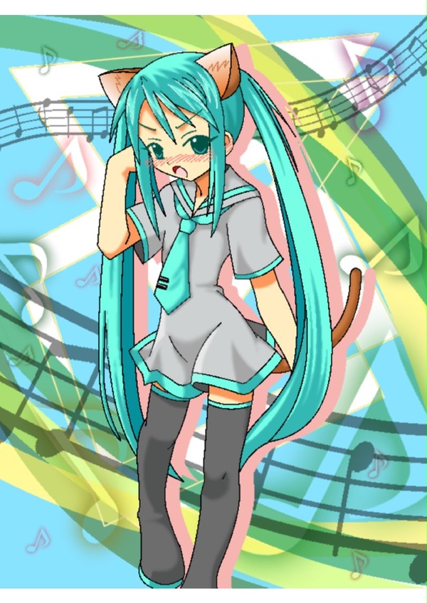 千雨に初音ミクのコスプレをしてもらった