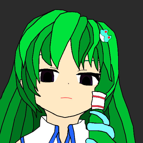 pixiaで早苗さん描いてみた