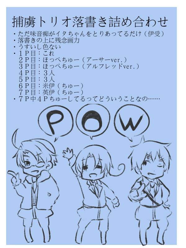 【腐向け】捕虜トリオ落書き詰め【伊受】