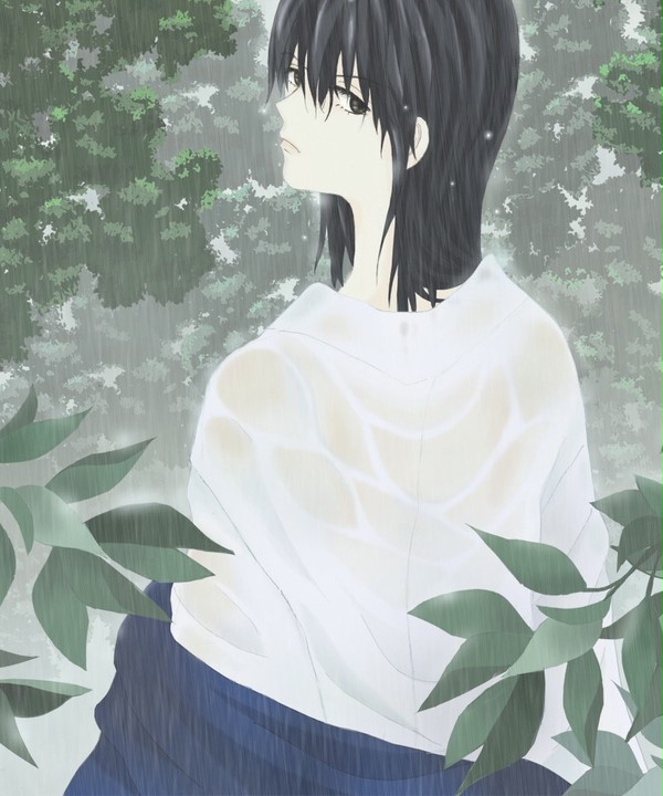雨に濡れた桂さん