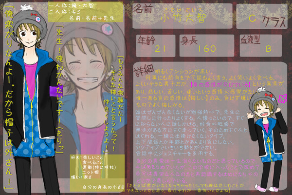 【隔離学校】小竹 大智【キャラシ】