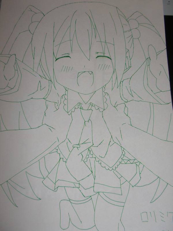 一発描き ロリミク (線画)