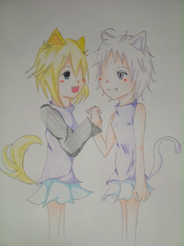 おおかみ少女と、しろねこ少女