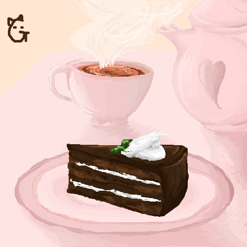 チョコレートケーキでティータイム