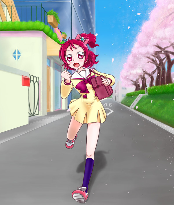 中学生ふたばは走る少女