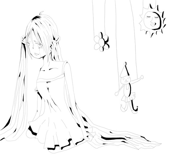 初音さんの線画