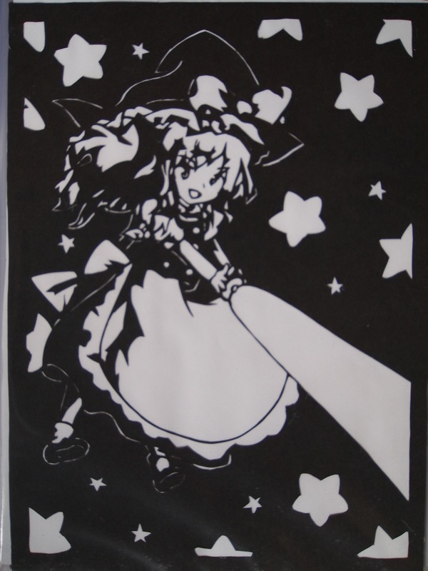 東方切り絵　霧雨　魔理沙