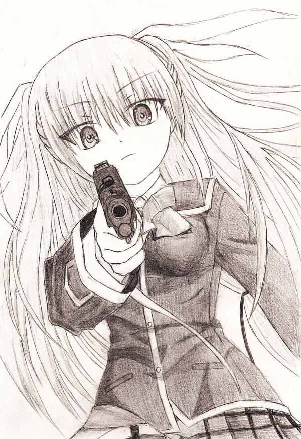 朱鷺戸沙耶　鉛筆画