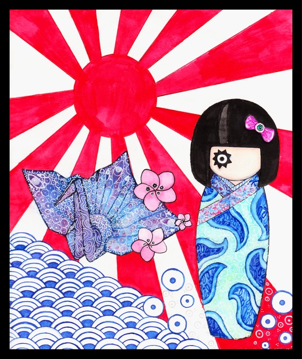 Clockwork Kokeshi Art Bag Design