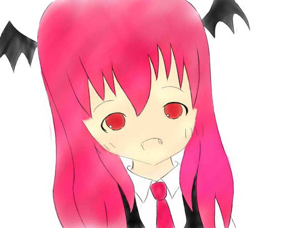 友達とお題を決めて絵を描く。1回目（小悪魔）