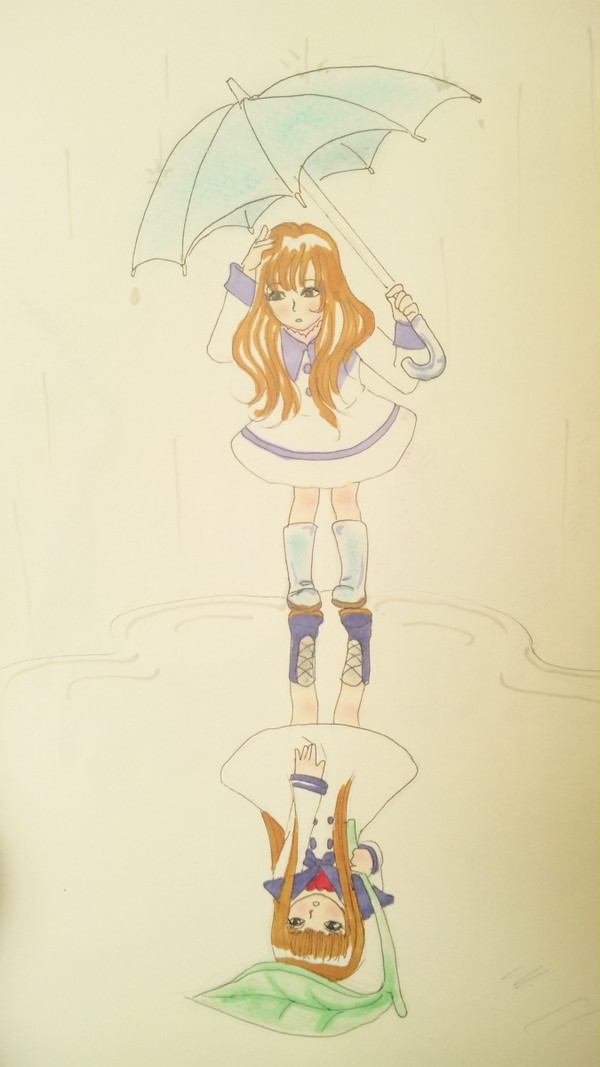 雨で