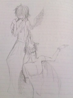 天使(cannibalism)と悪魔+1(落書き。