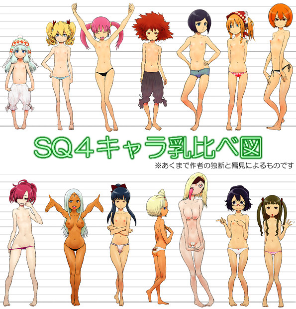 ＳＱ４キャラ乳比べ図