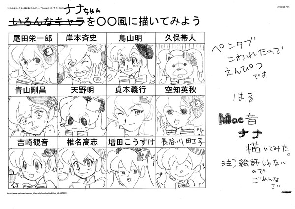 Mac音ナナを○○風に描いてみよう