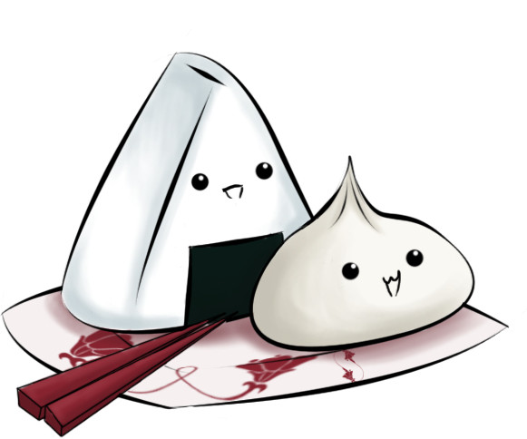 onigiri and a dumpling おにぎりや団子