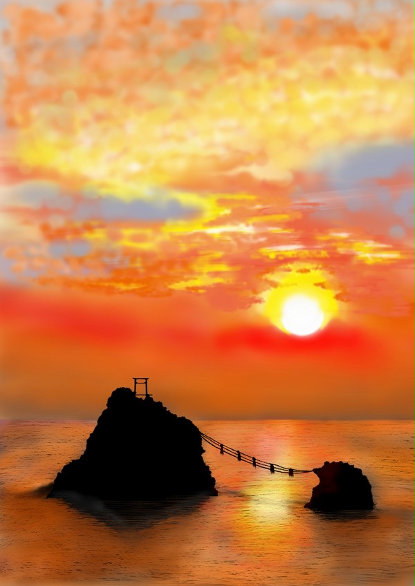 夕日