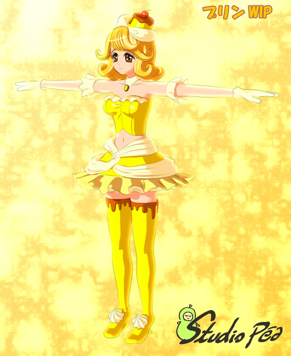 プリン　3Dモデル　全身