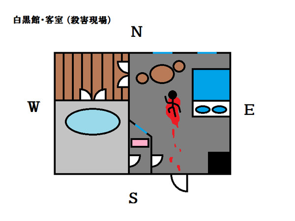 白黒館・客室（犯行現場）