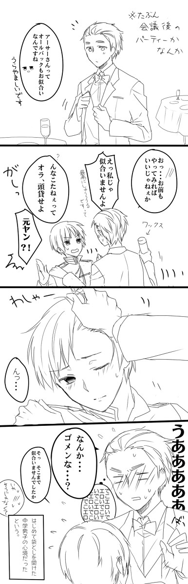 【島国】今更でこショック【腐】