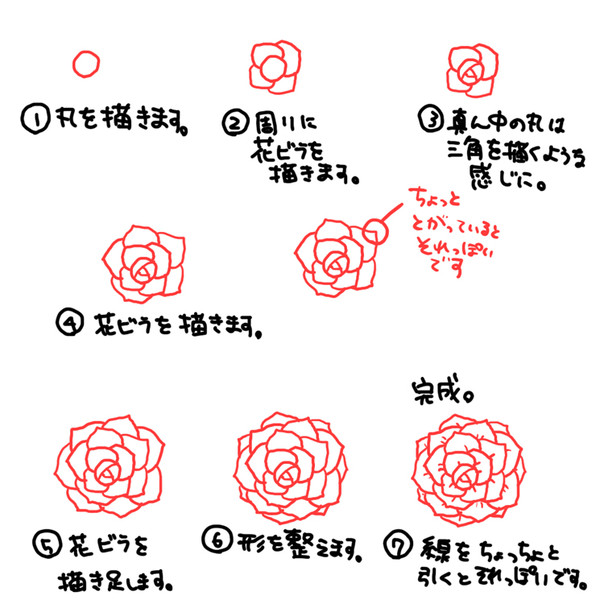 それっぽいバラの描き方