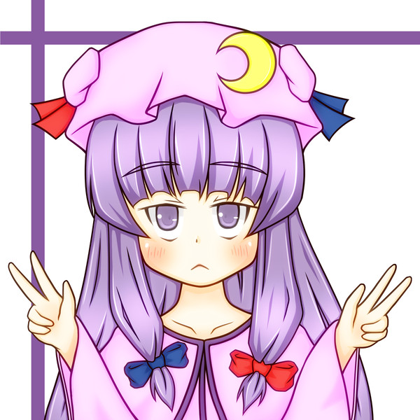 むきゅ顔ダブルピース