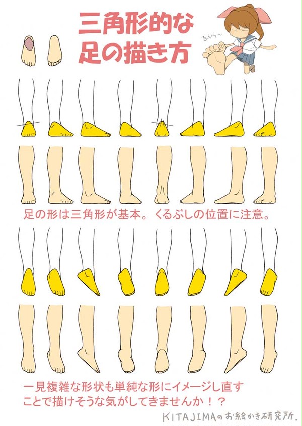三角形的な足の描き方 - 1/1