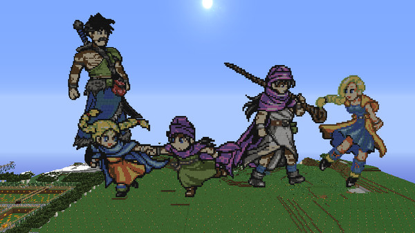 マインクラフトでＤＱ５メンバー作ってみた。