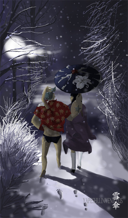 和風五十題《前四十　雪傘》