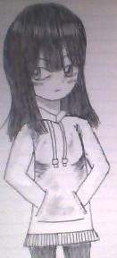 パーカーワンピの少女