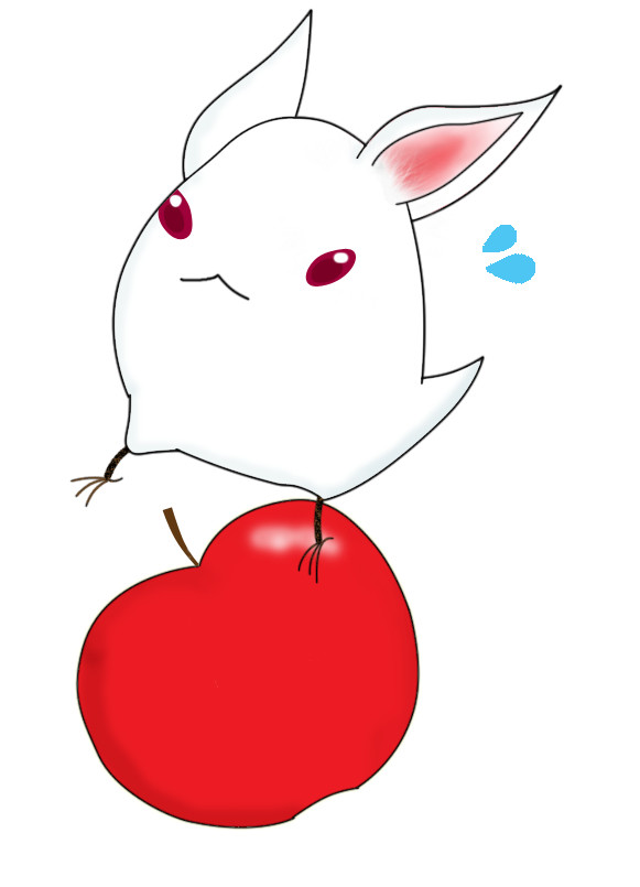 リンゴ乗り小鳥ちゃん