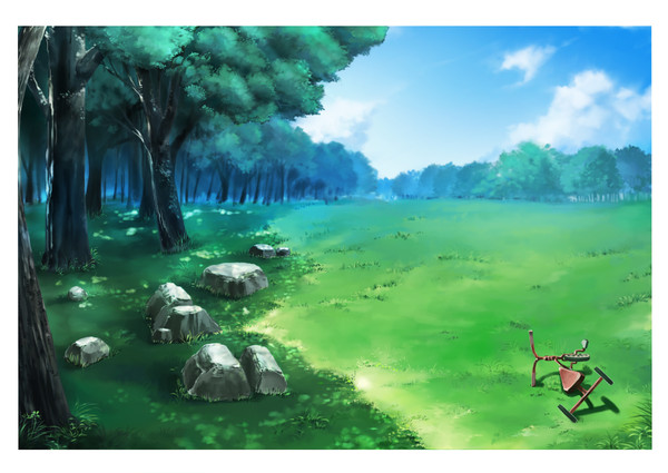 森　日陰 背景