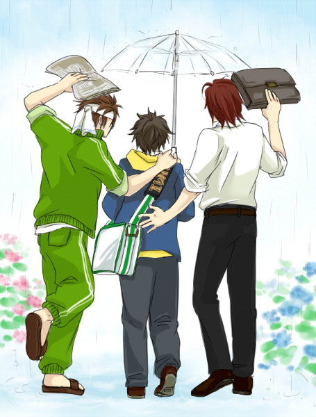 雨、三馬鹿、帰り道にて