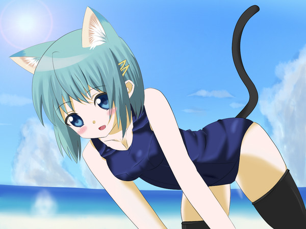猫耳ニーソ装備スク水さやかちゃん！